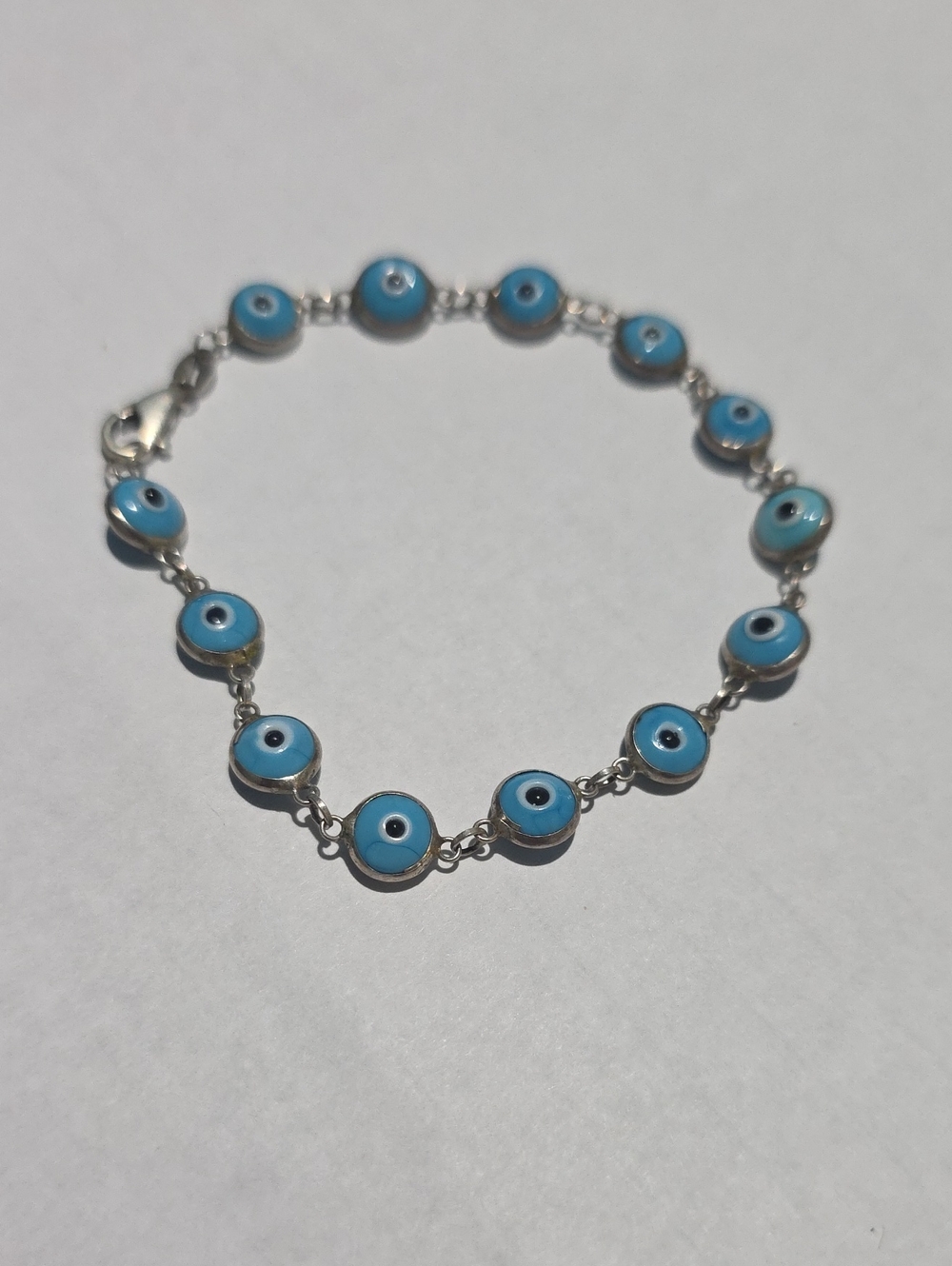 Blue Evil Eye Link Bracelet - Women Jewelry